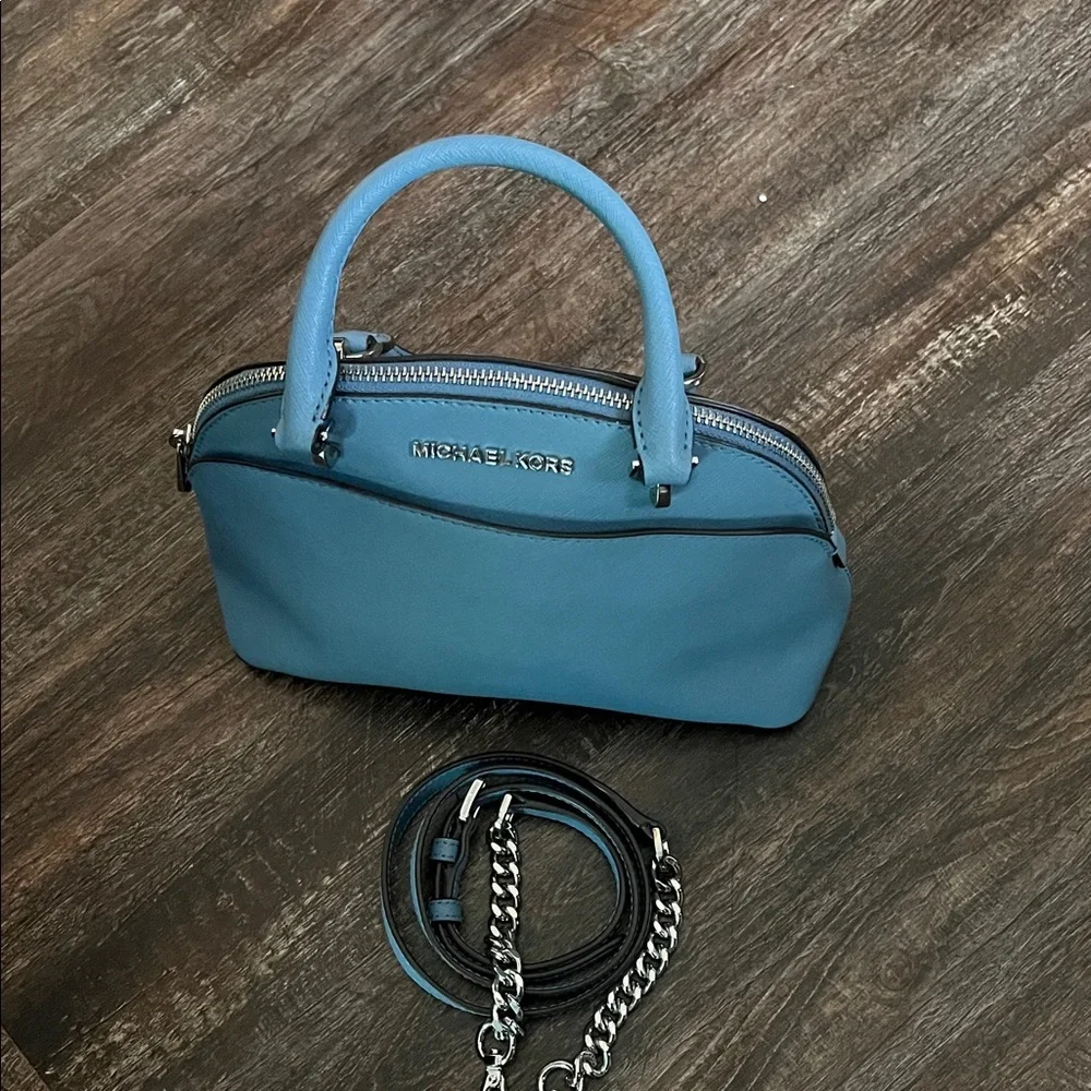 NWOT Michael Kors Light Blue Satchel - Picture 4 of 9